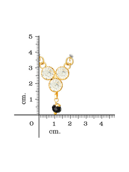 Aadita Three-Stone Floral Crystal Mangalsutra