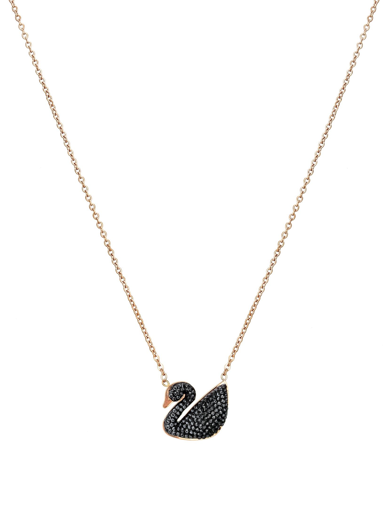 Aadita Rose Gold Black Swan Pendant