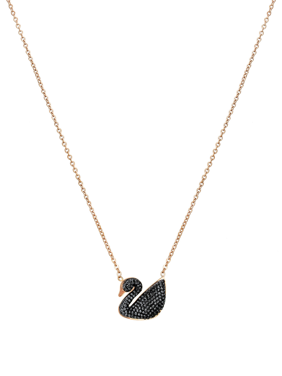 Aadita Rose Gold Black Swan Pendant