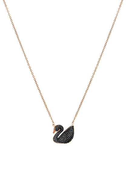 Aadita Rose Gold Black Swan Pendant