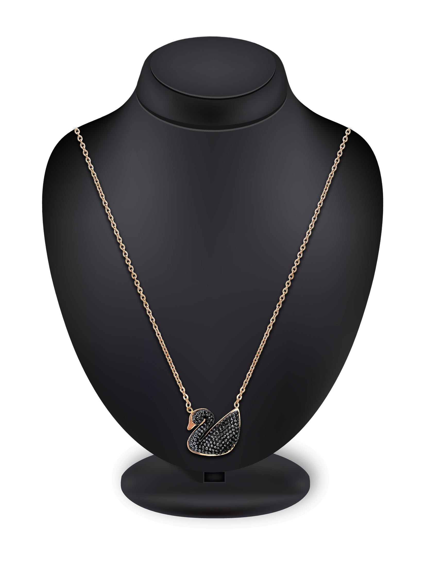 Aadita Rose Gold Black Swan Pendant