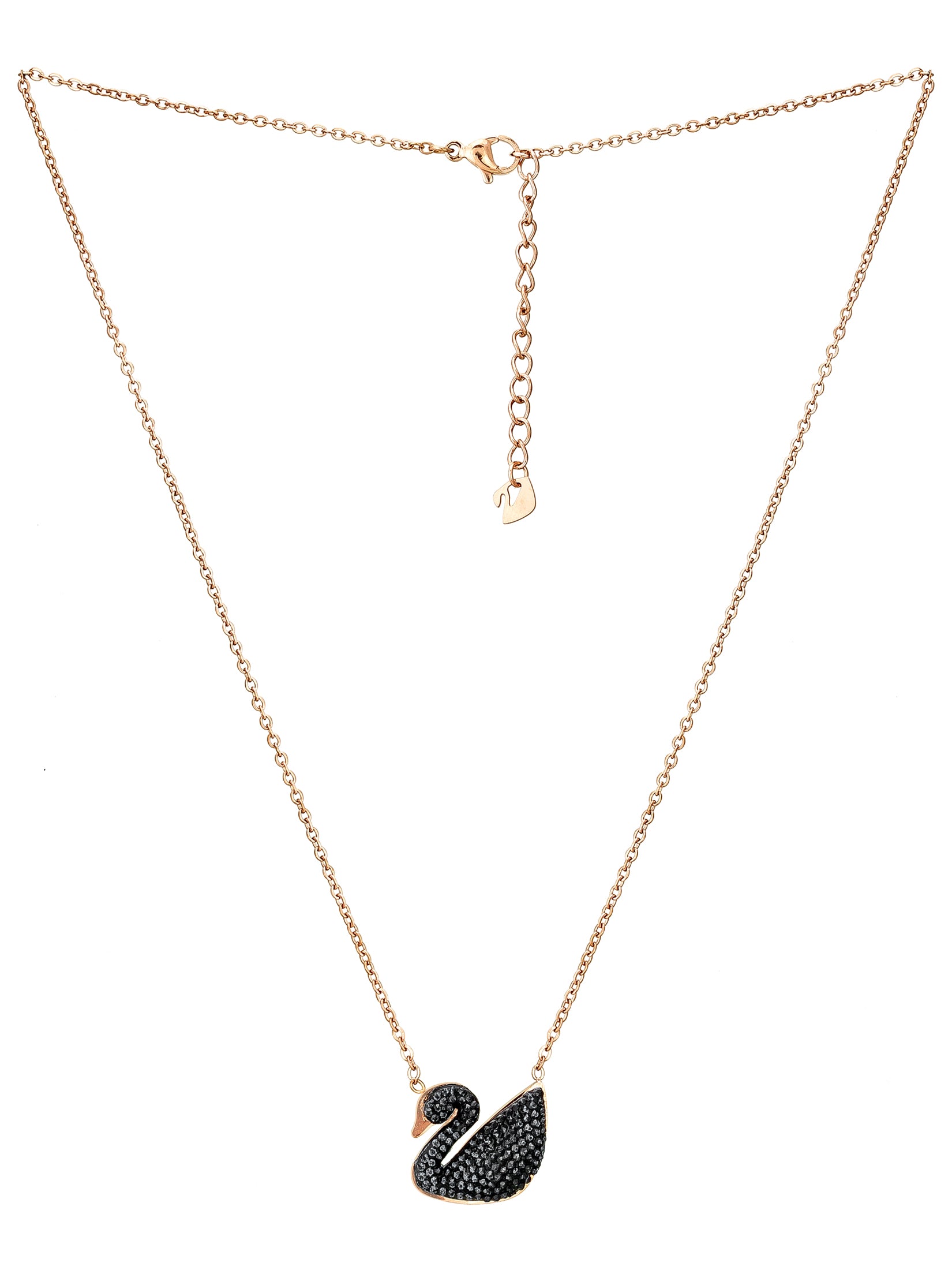Aadita Rose Gold Black Swan Pendant