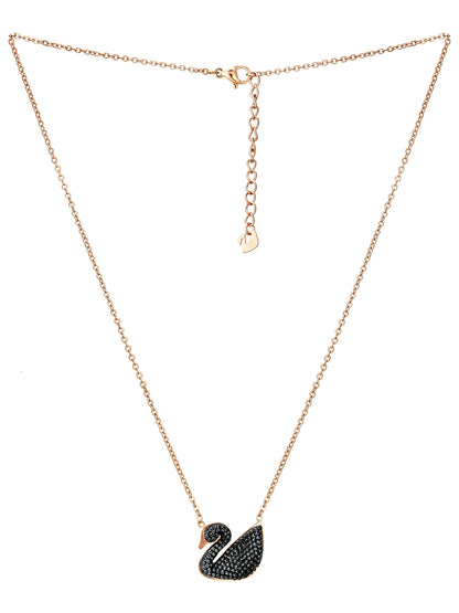 Aadita Rose Gold Black Swan Pendant