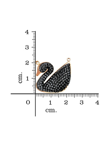 Aadita Rose Gold Black Swan Pendant