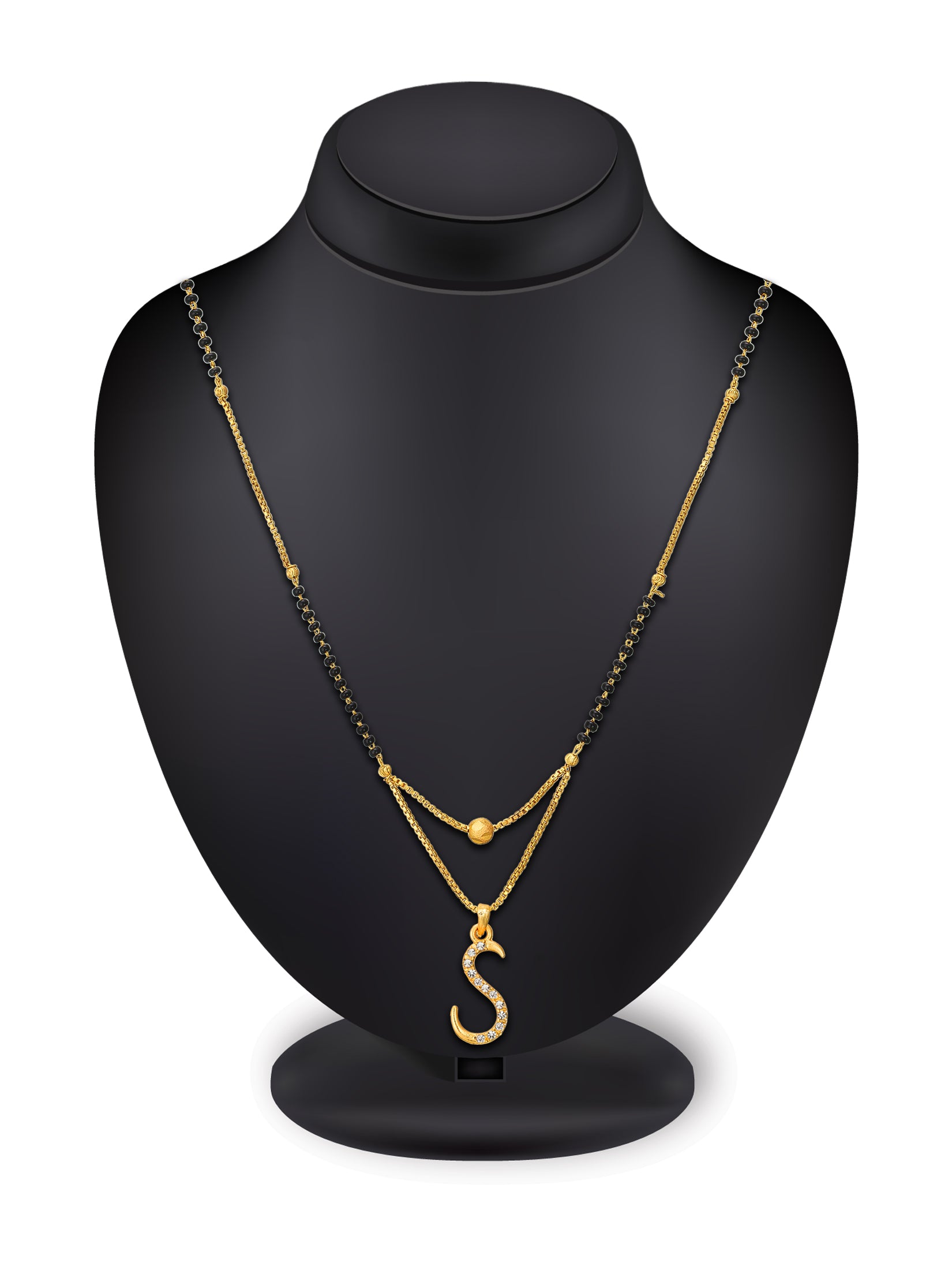 Aadita Gold Plated 'S' Initial Mangalsutra