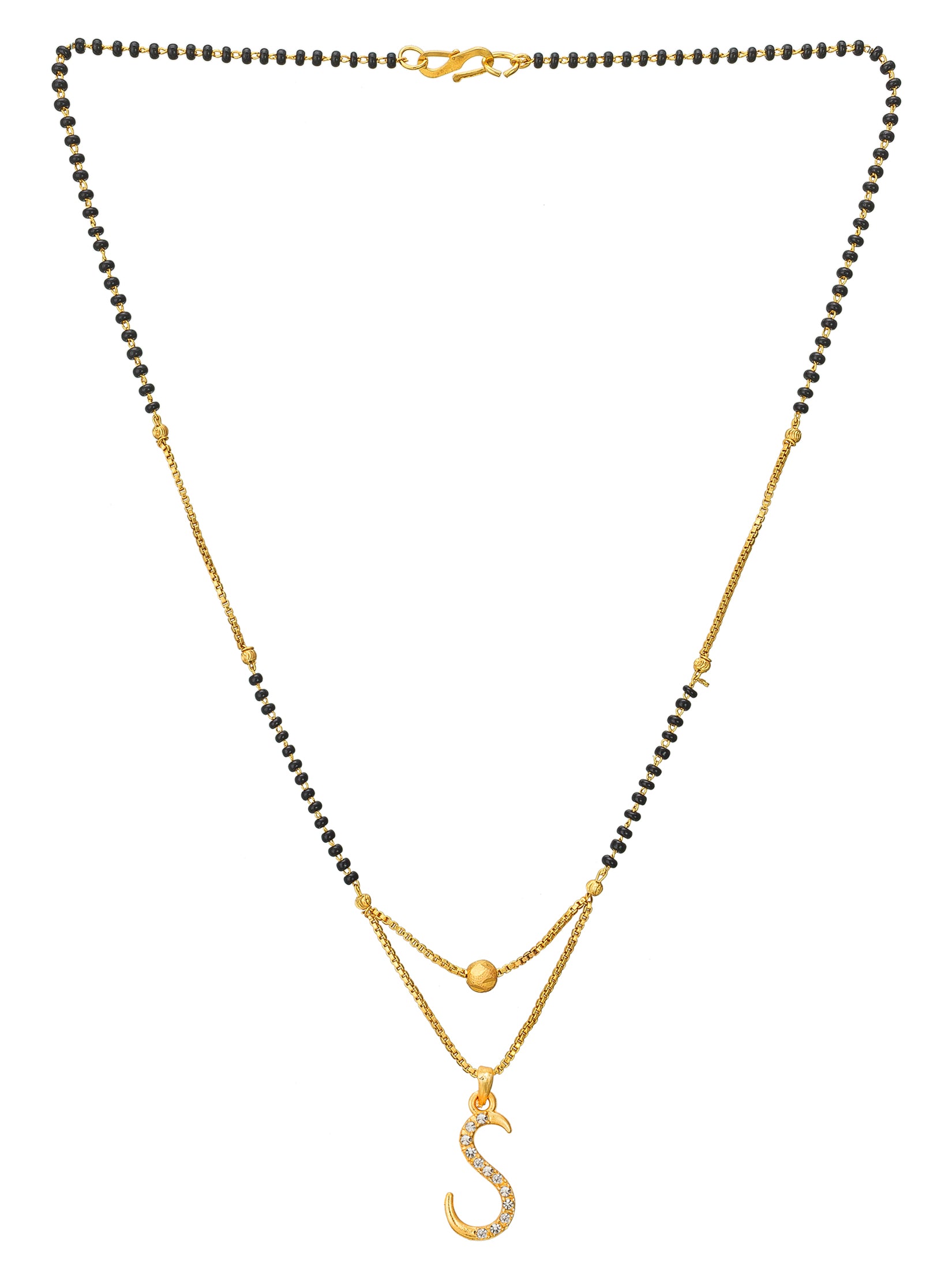 Aadita Gold Plated 'S' Initial Mangalsutra