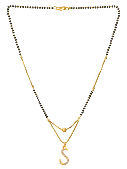 Aadita Gold Plated 'S' Initial Mangalsutra