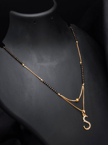Aadita Gold Plated 'S' Initial Mangalsutra