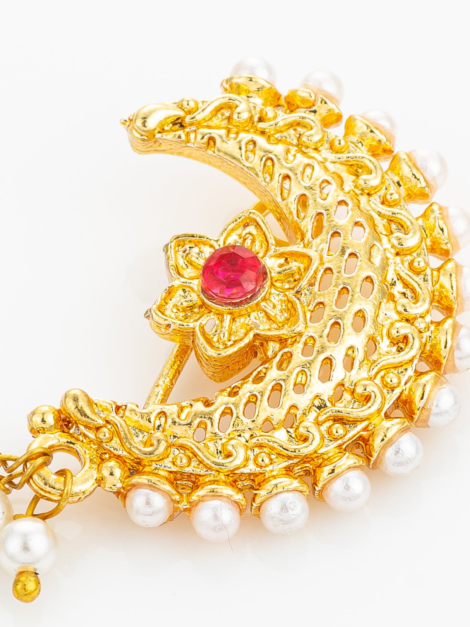 Aadita Floral Pearl Drop Nath