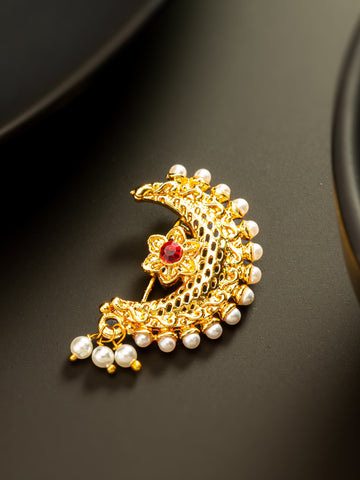 Aadita Floral Pearl Drop Nath