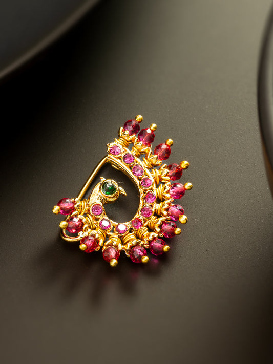 Aadita Ruby Tone Stone Nath