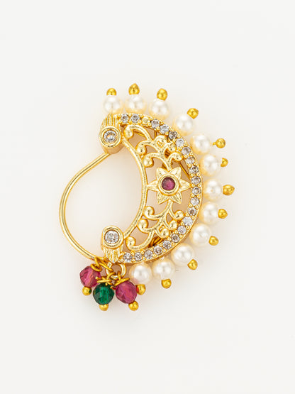 Aadita Pearl Studded Crescent Nath