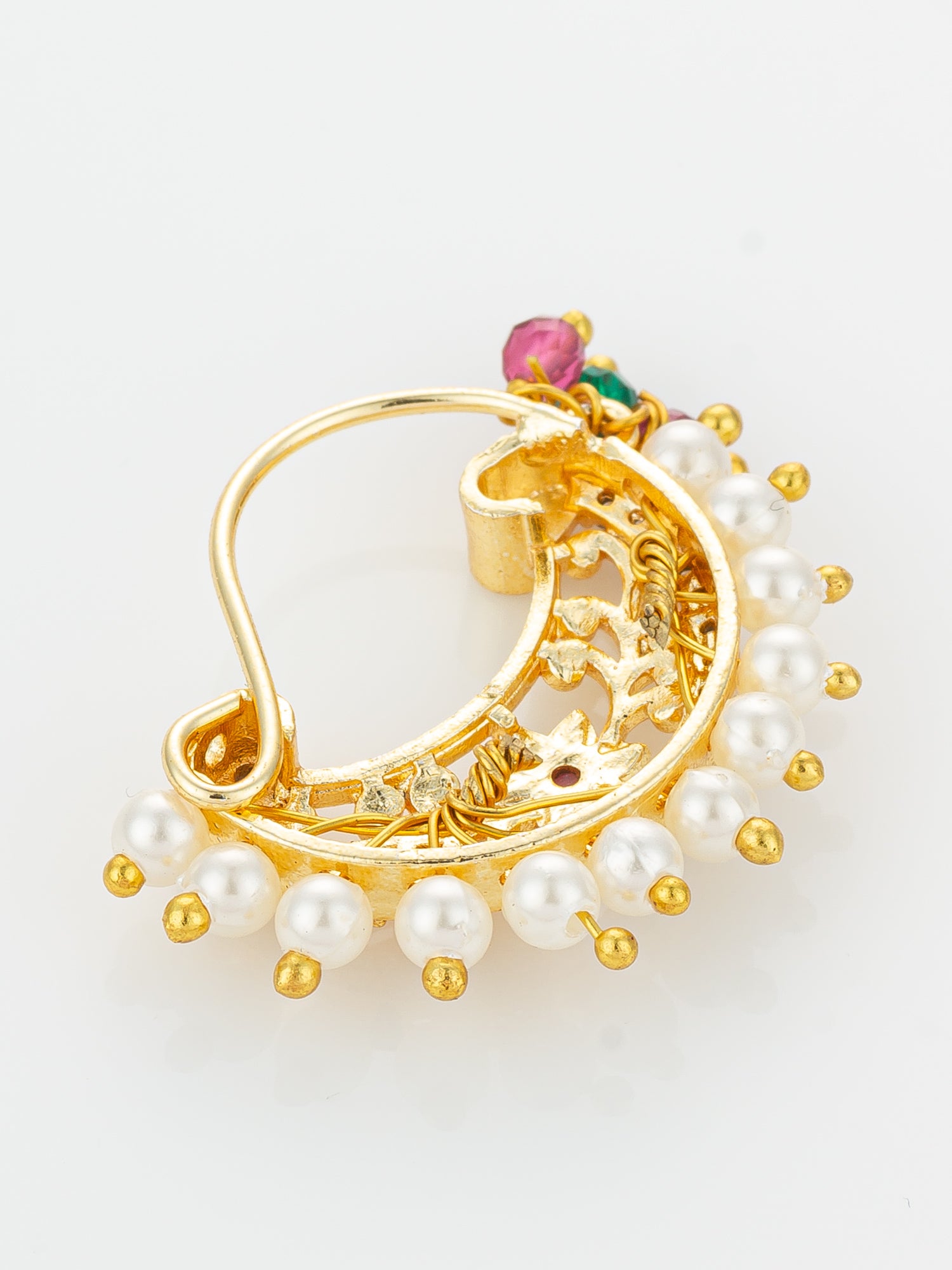 Aadita Pearl Studded Crescent Nath