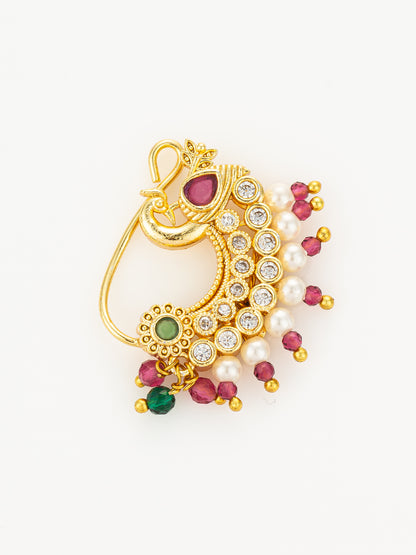Aadita Traditional Pearl & Stone Nath