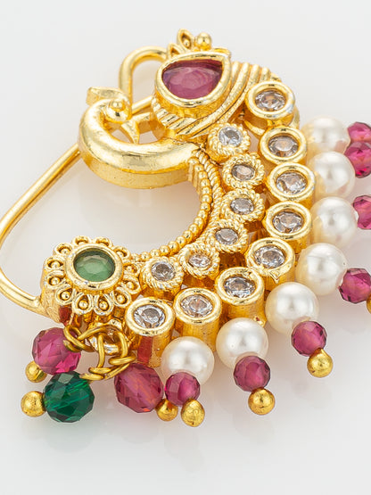 Aadita Traditional Pearl & Stone Nath