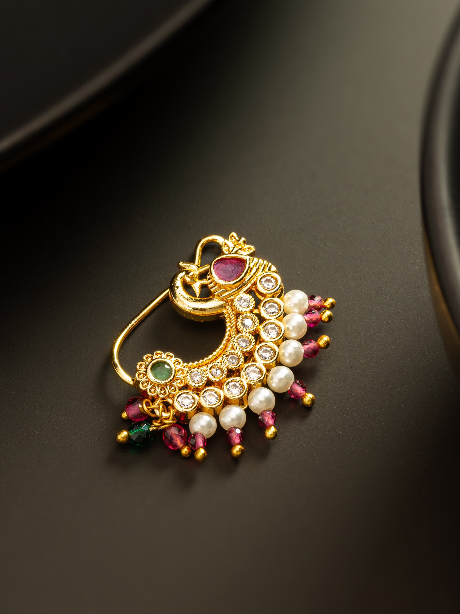 Aadita Traditional Pearl & Stone Nath