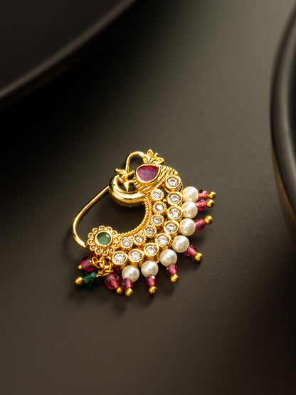 Aadita Traditional Pearl & Stone Nath