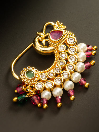 Aadita Traditional Pearl & Stone Nath