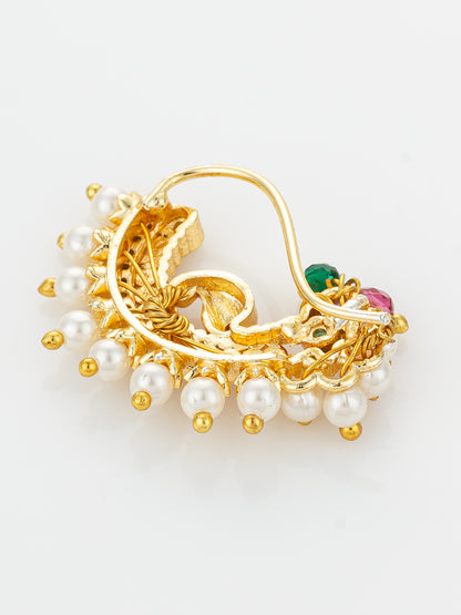 Aadita Crescent Style Gold Plated Maharashtrian Nath
