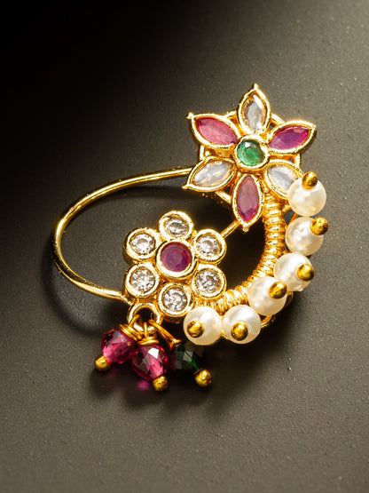 Aadita Elegant Multi-Stone Studded Nath