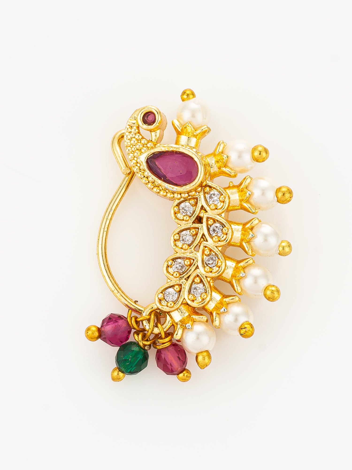 Aadita Premium Curved Pearl Nath
