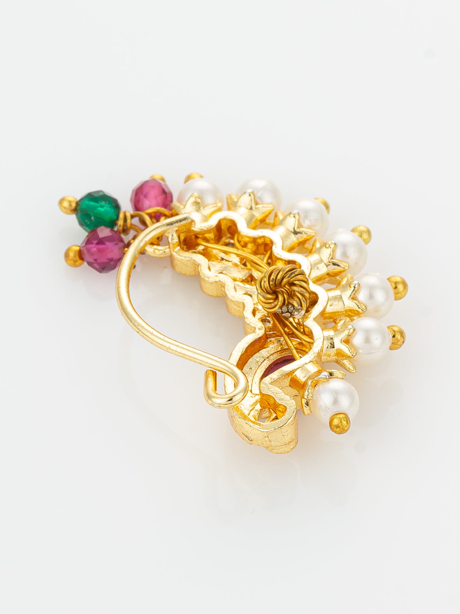 Aadita Premium Curved Pearl Nath