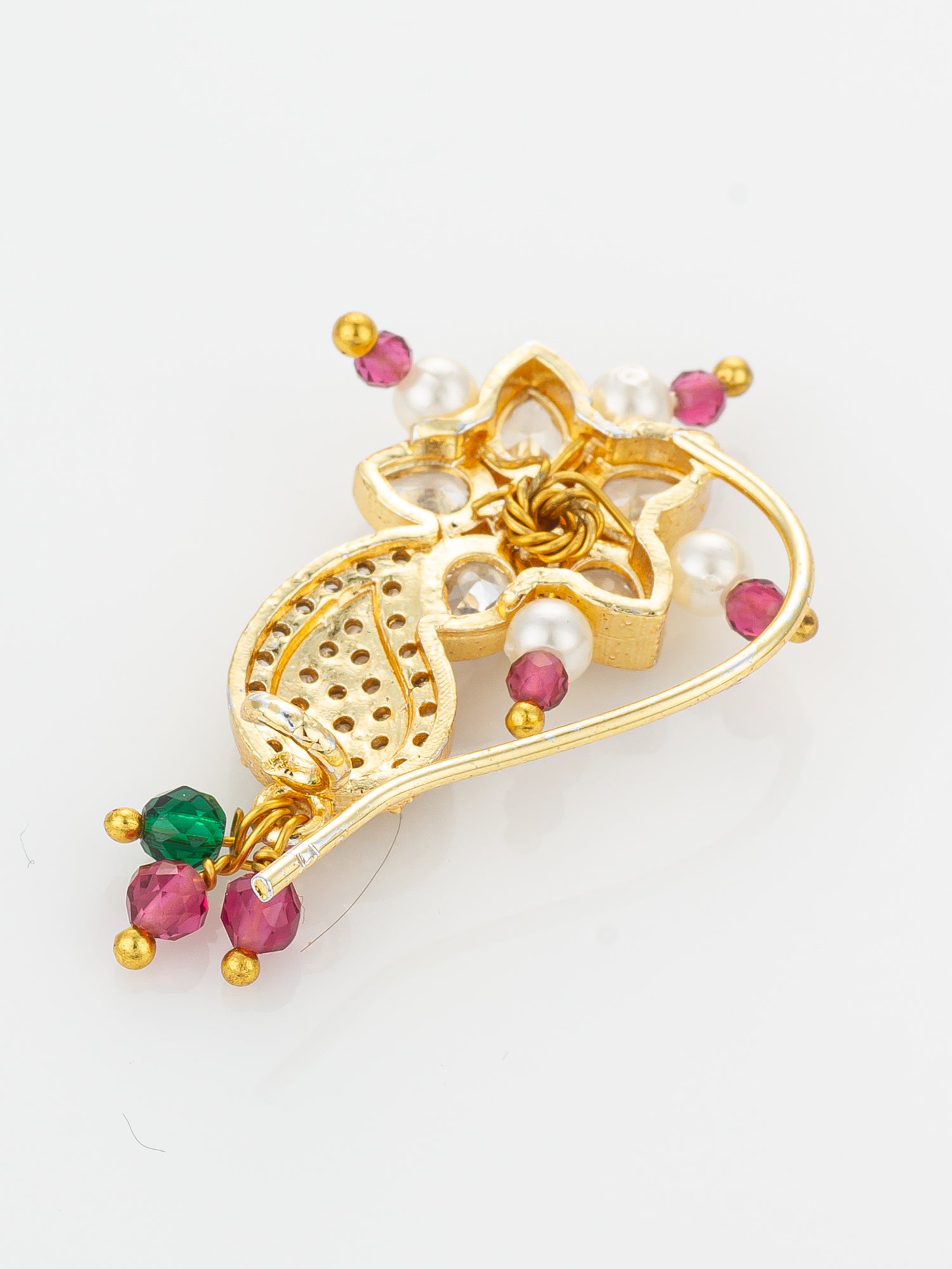 Aadita Traditional Floral Pearl Nath