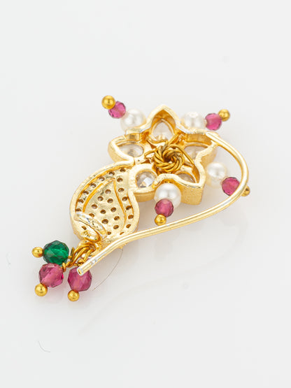 Aadita Traditional Floral Pearl Nath
