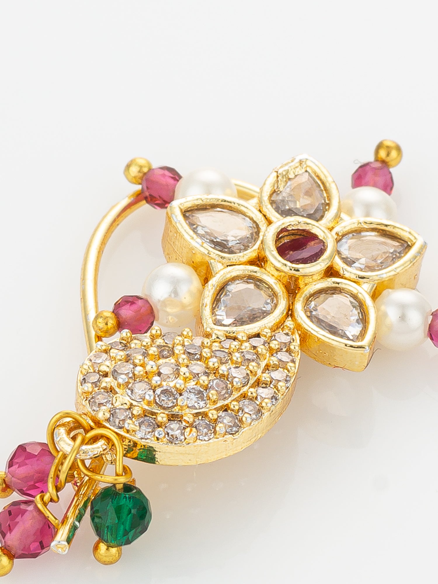 Aadita Traditional Floral Pearl Nath