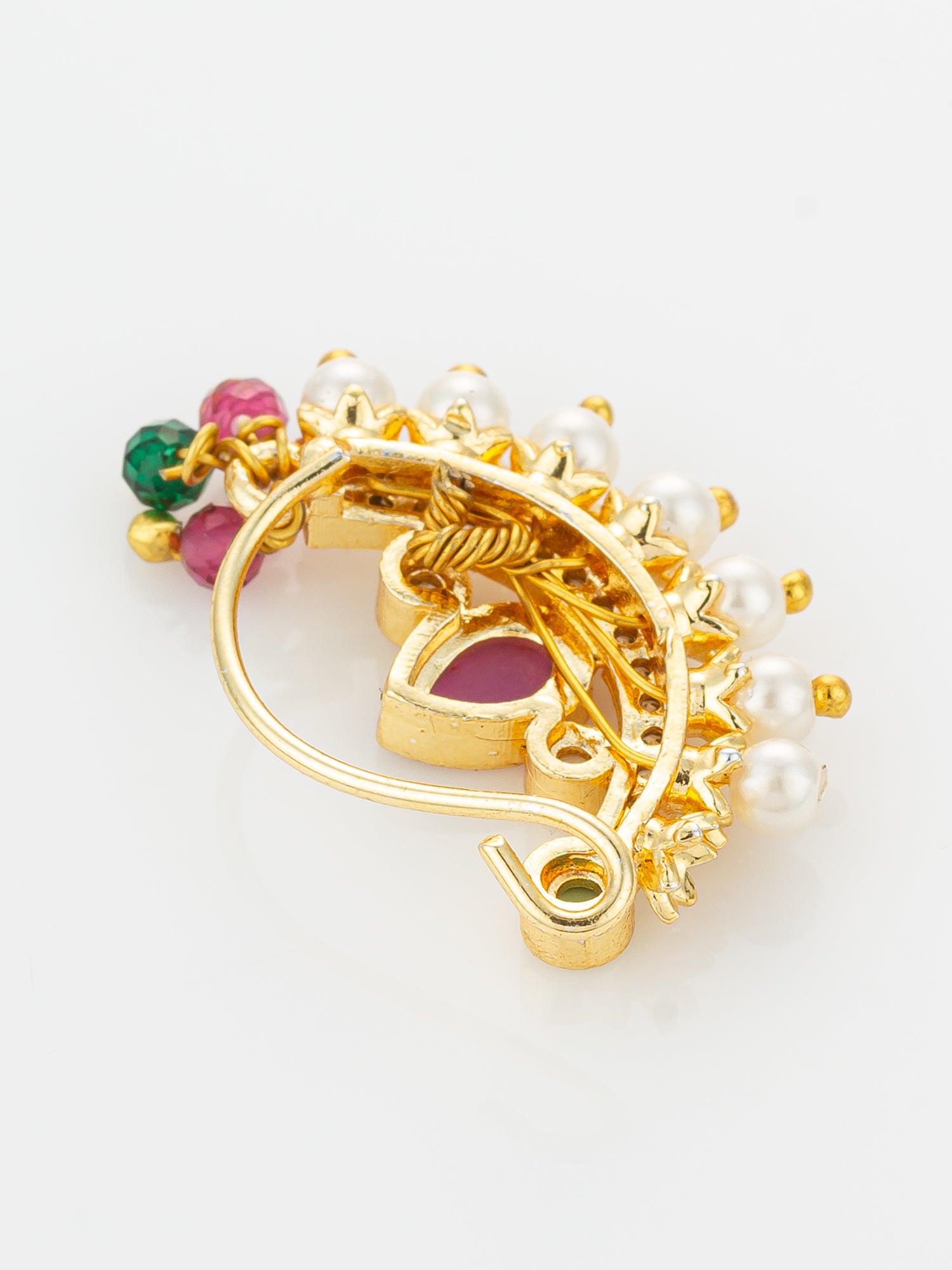 Aadita Traditional Pearl and Stone Studded Nath