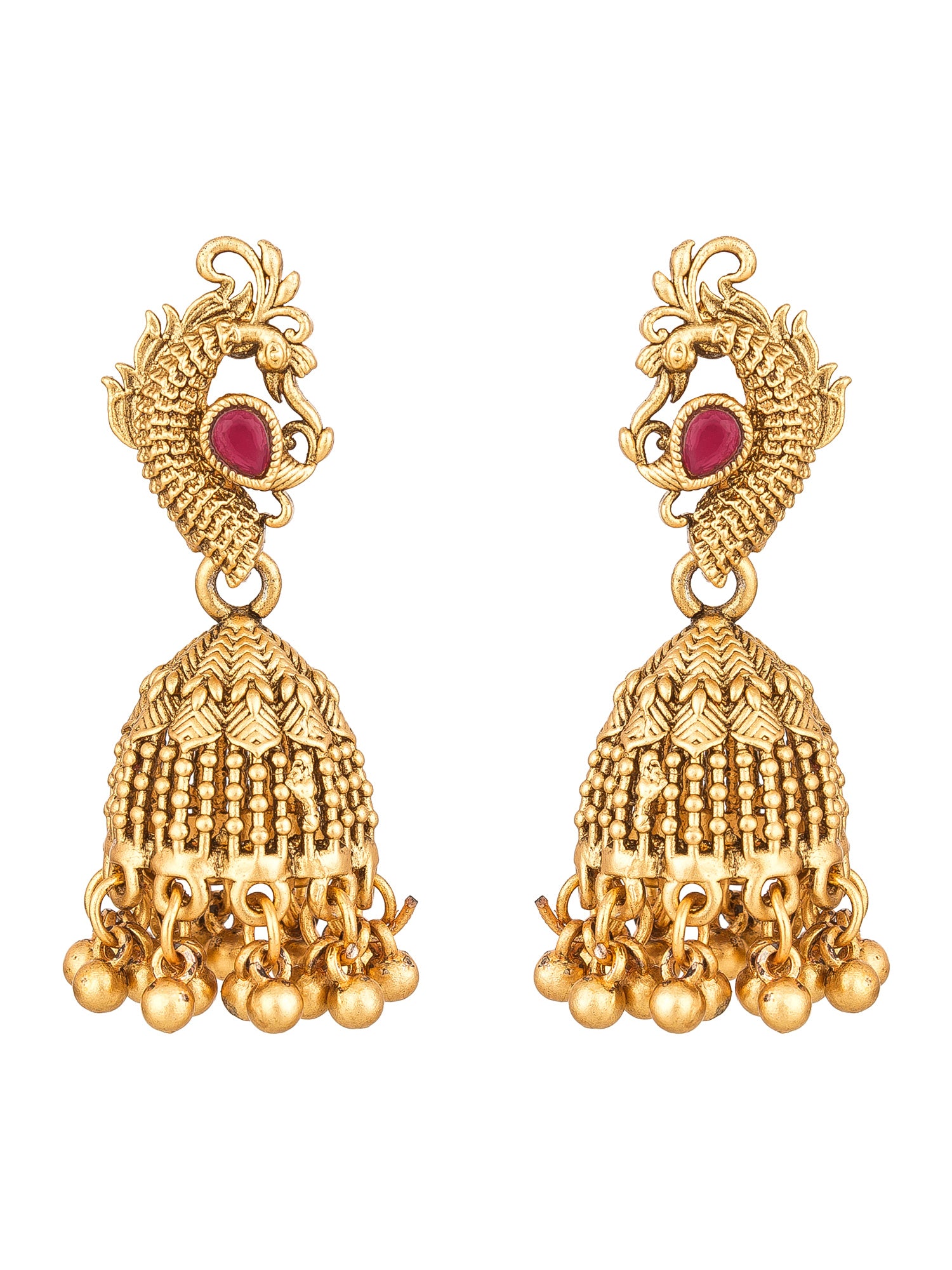 Aadita Antique Gold Lakshmi Temple Choker Necklace Set with Jhumka Earrings