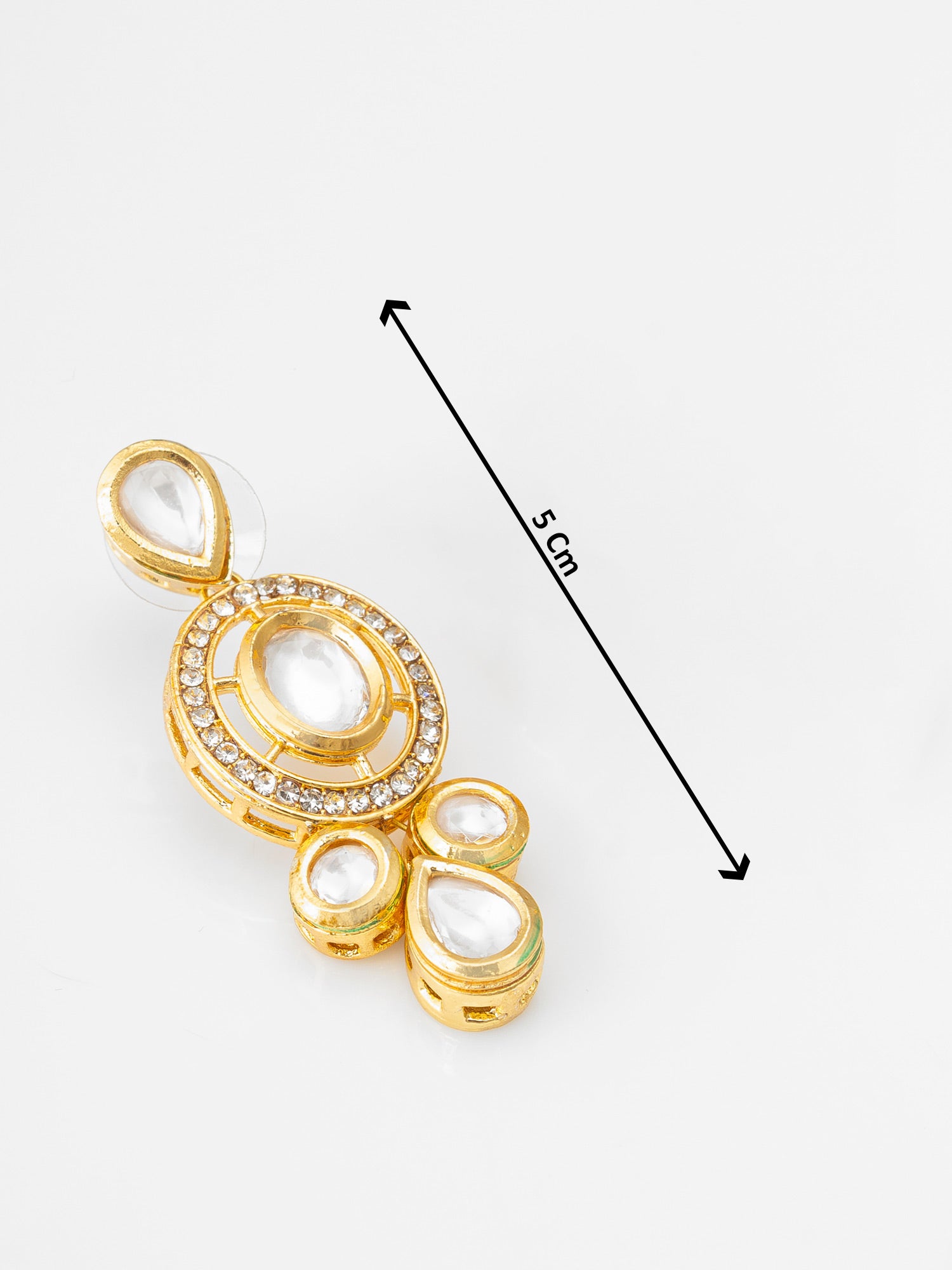 Regal Five-Layered Pearl Long Necklace with Circular Kundan Accents