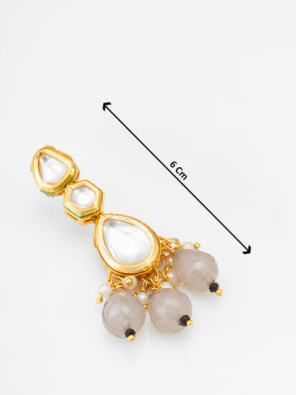 Regal Black and Yellow Meenakari Bird Motif Choker with Grey Stone Droplets