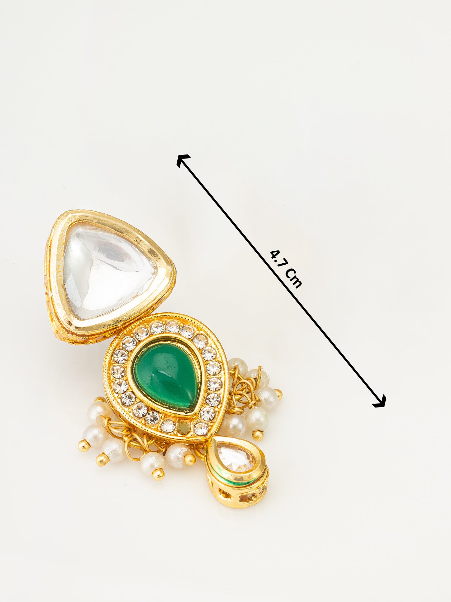 Aadita Emerald Green Teardrop Kundan Choker Necklace Set