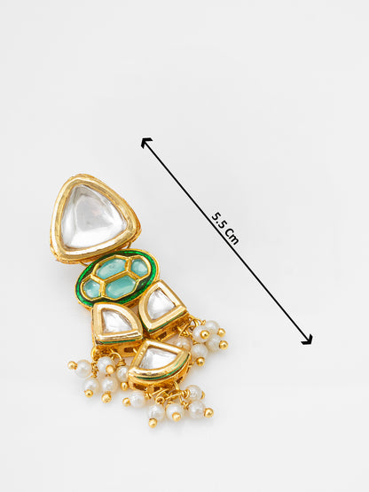 Aadita Mint Green Enamel Kundan Choker Set with Pearl Drops