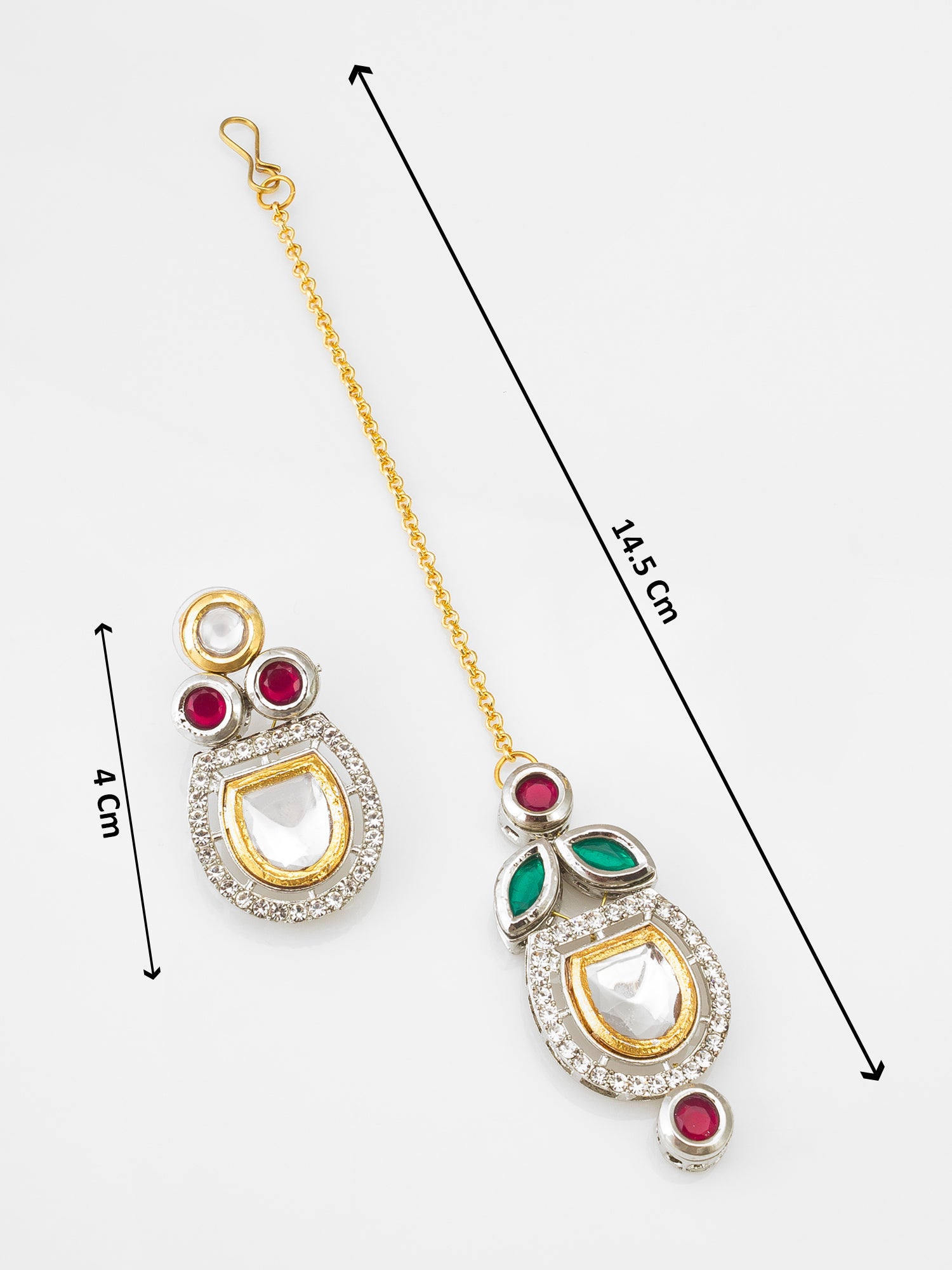 Elegant Kundan-Style Choker Necklace Set with Ruby and Emerald Accents in Silver-Toned Rhodium Finish