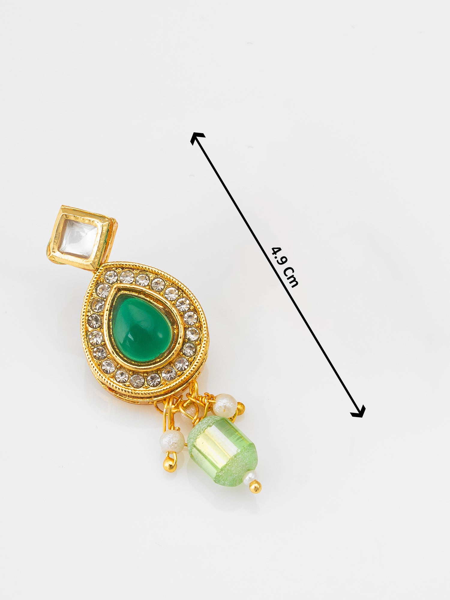 Regal Emerald Green Kundan Studded Gold-Plated Choker Necklace Set with Matching Earrings