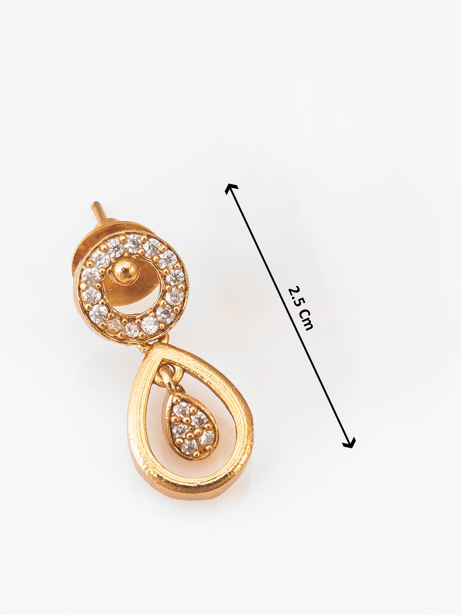 Aadita Gold-Plated AD Stone endant Necklace Set with Drop Earrings