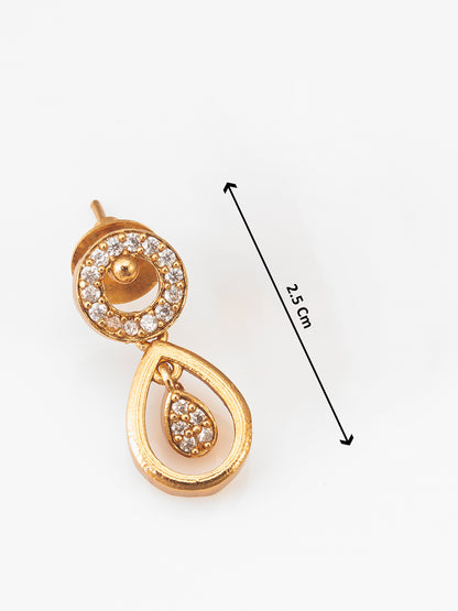Aadita Gold-Plated AD Stone endant Necklace Set with Drop Earrings