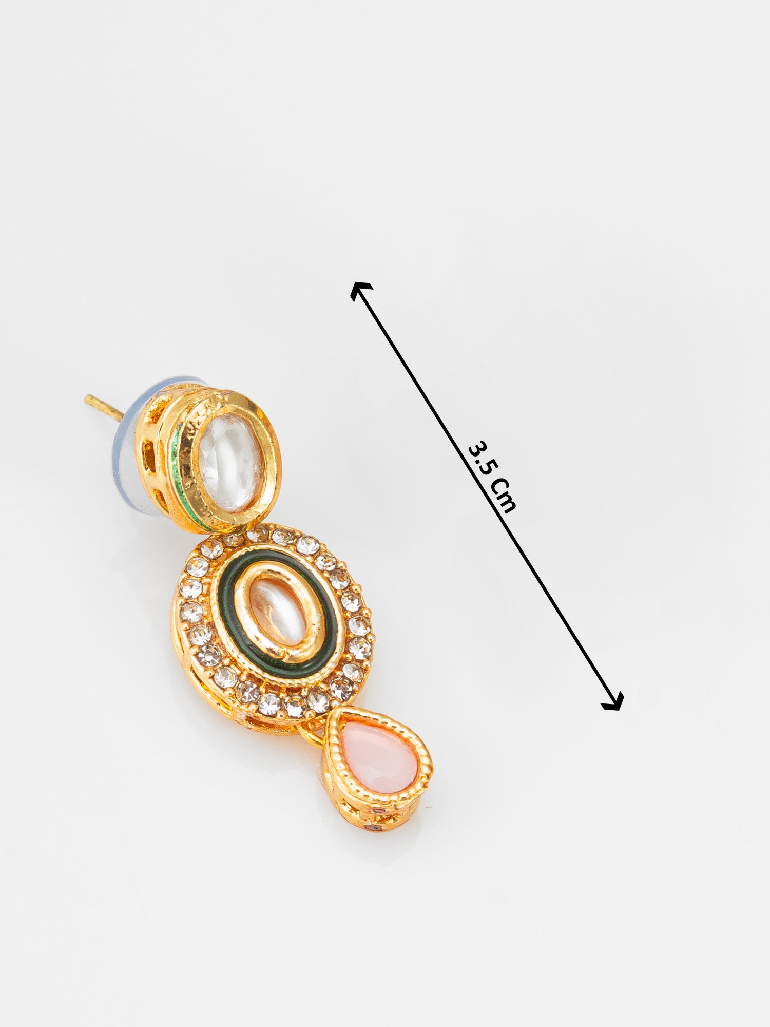 Aadita Traditional Kundan Necklace Set with Pink and Green Floral Pendant