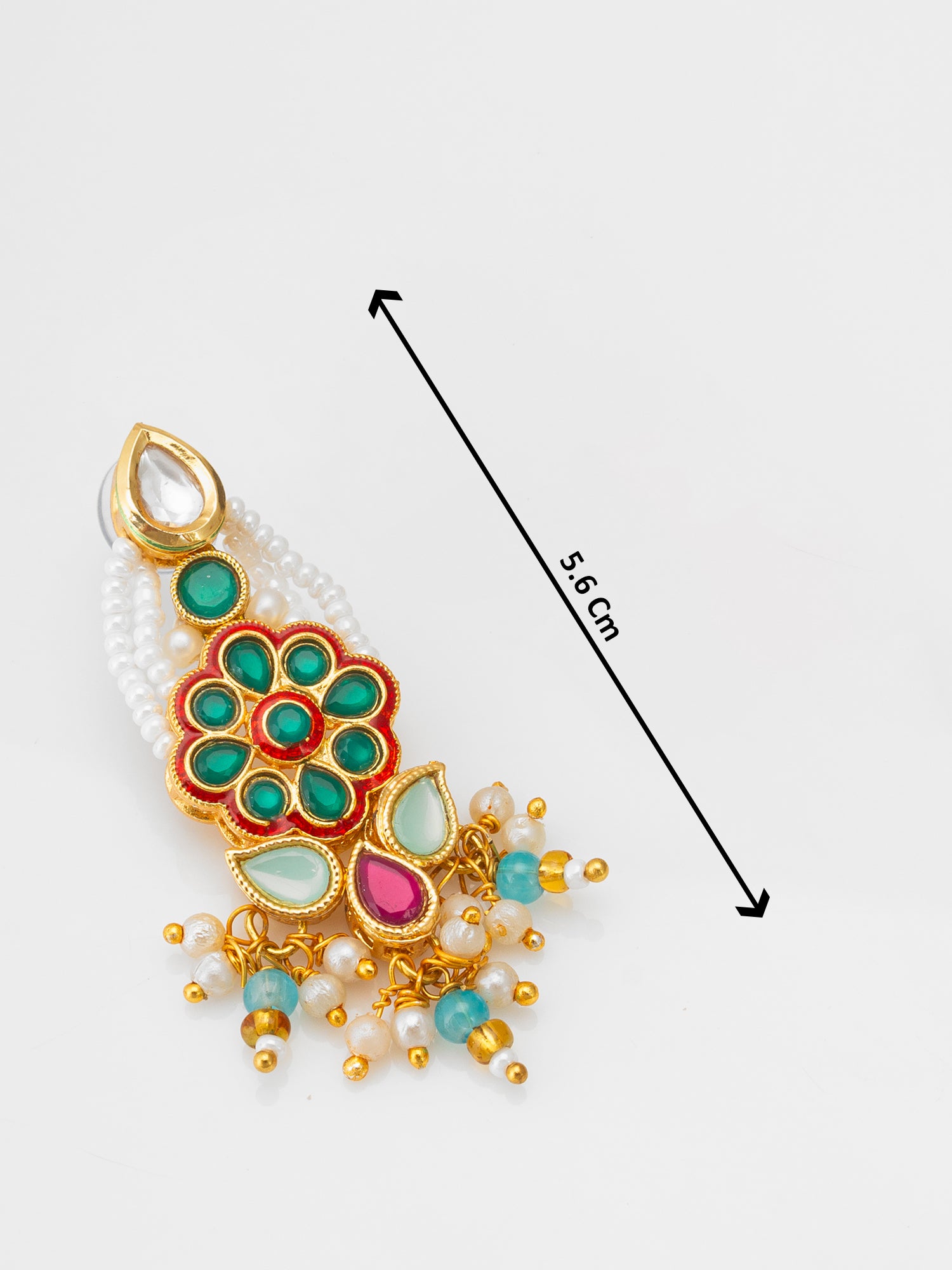 Aadita Multistrand Pearl Choker Set with Multi-Color Kundan Work