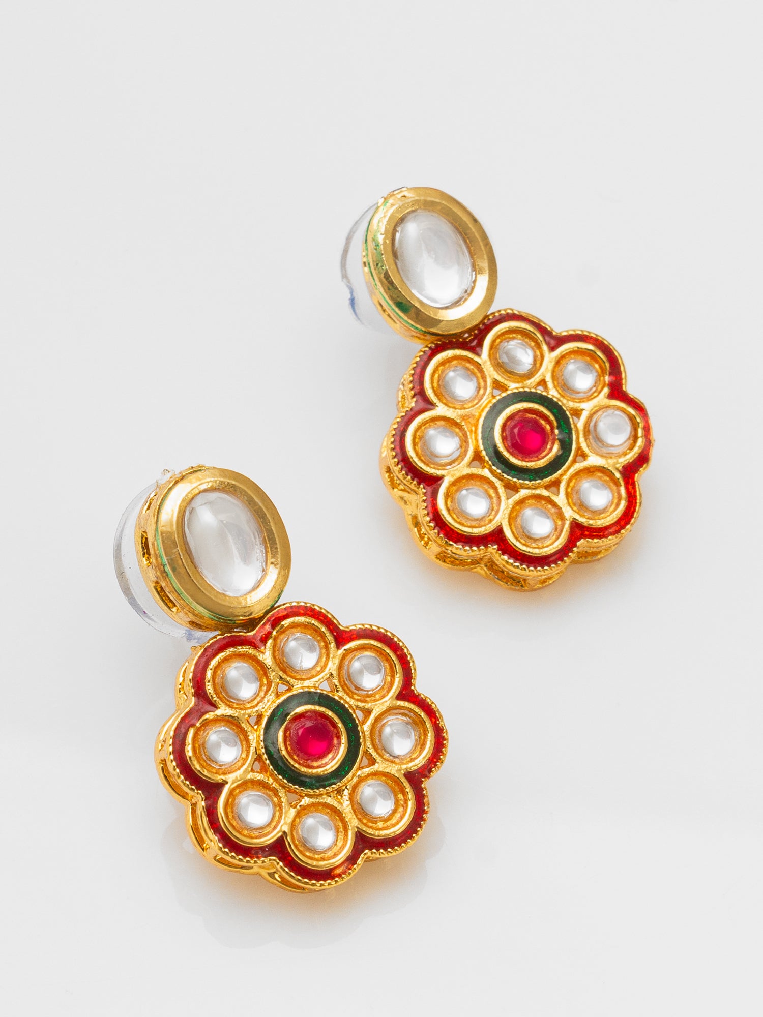 Aadita Floral Kundan Pearl Multicolour Necklace Set