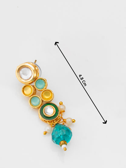 Aadita Traditional Green Kundan Necklace Set for Women with Earrings