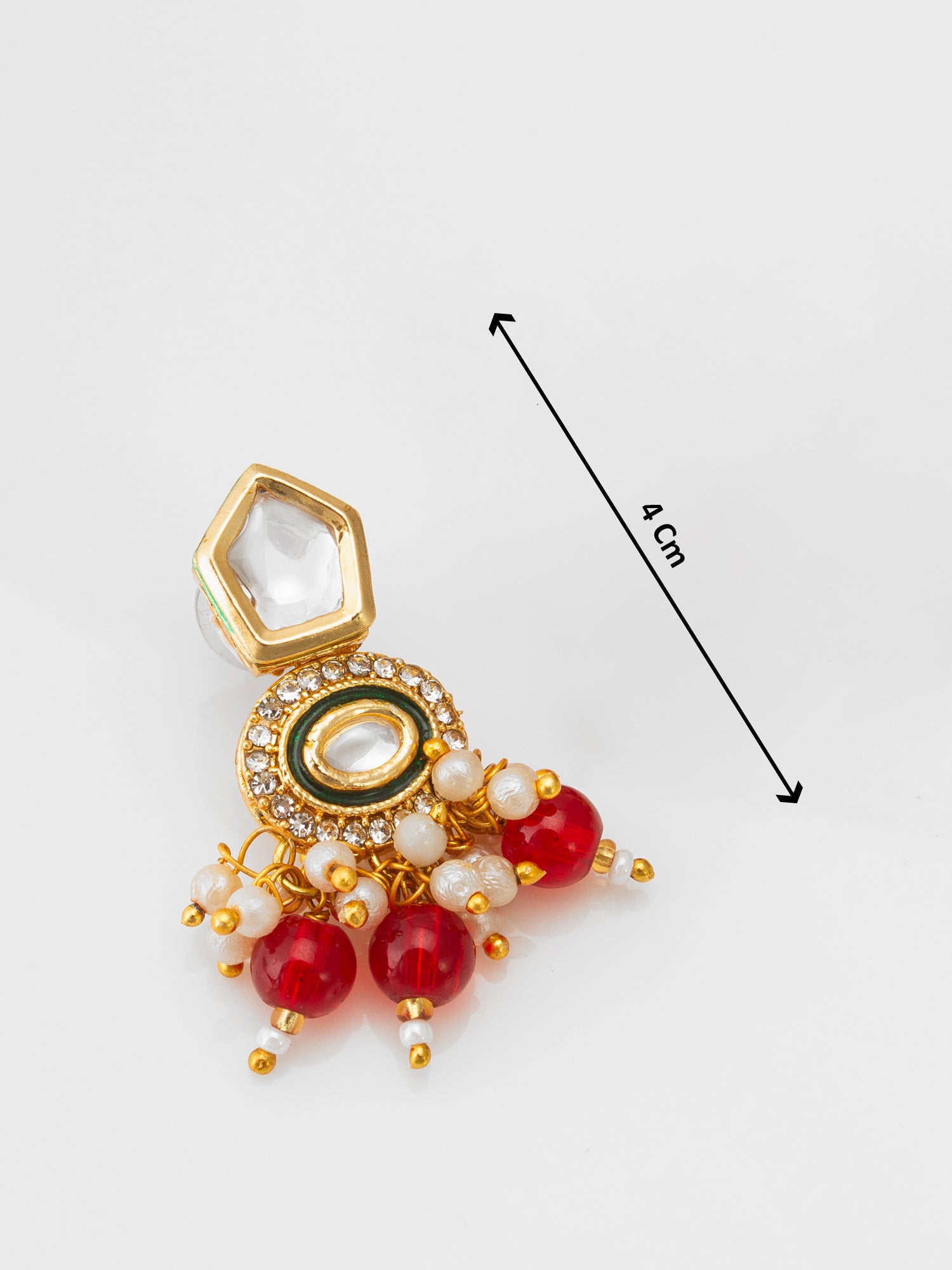 Aadita Royal Kundan Pearl and Red Bead Necklace Set