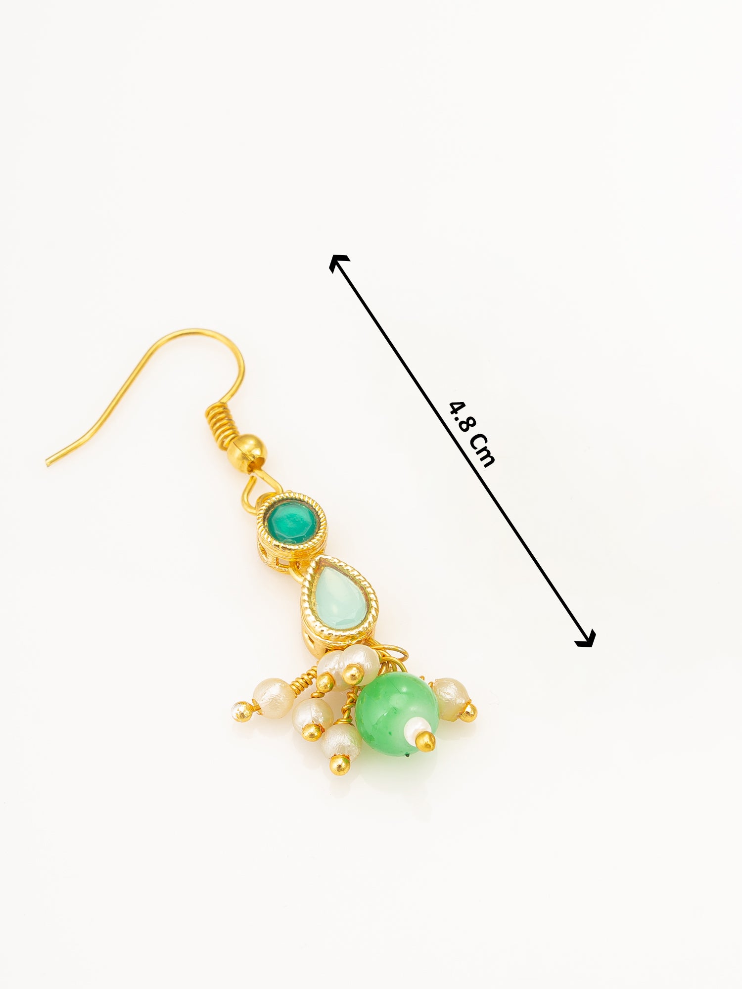 Aadita Green Beaded Kundan Necklace Set with Earrings for Women
