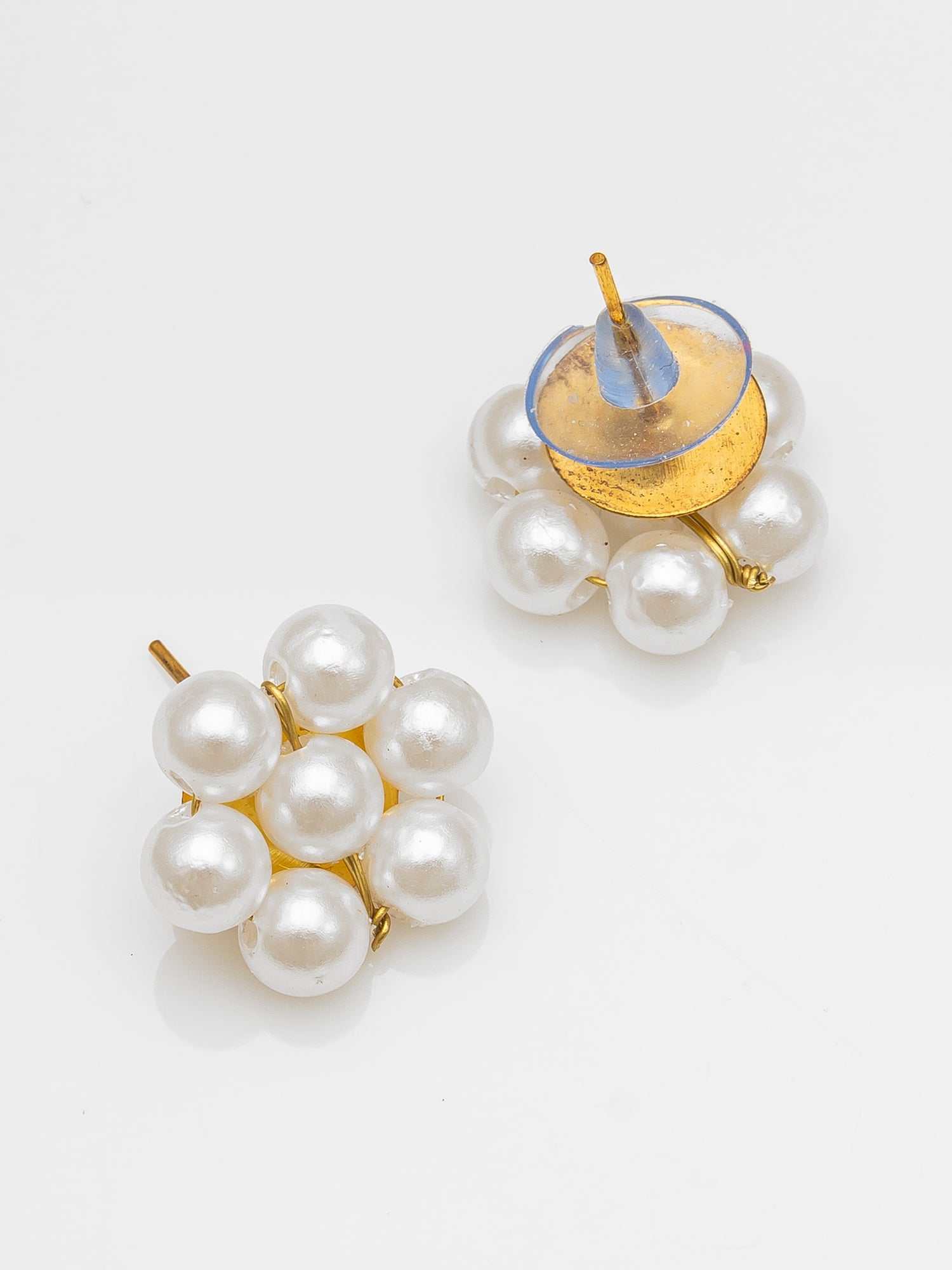 Aadita White & Gold Pearl Beaded Double Layer Necklace Set
