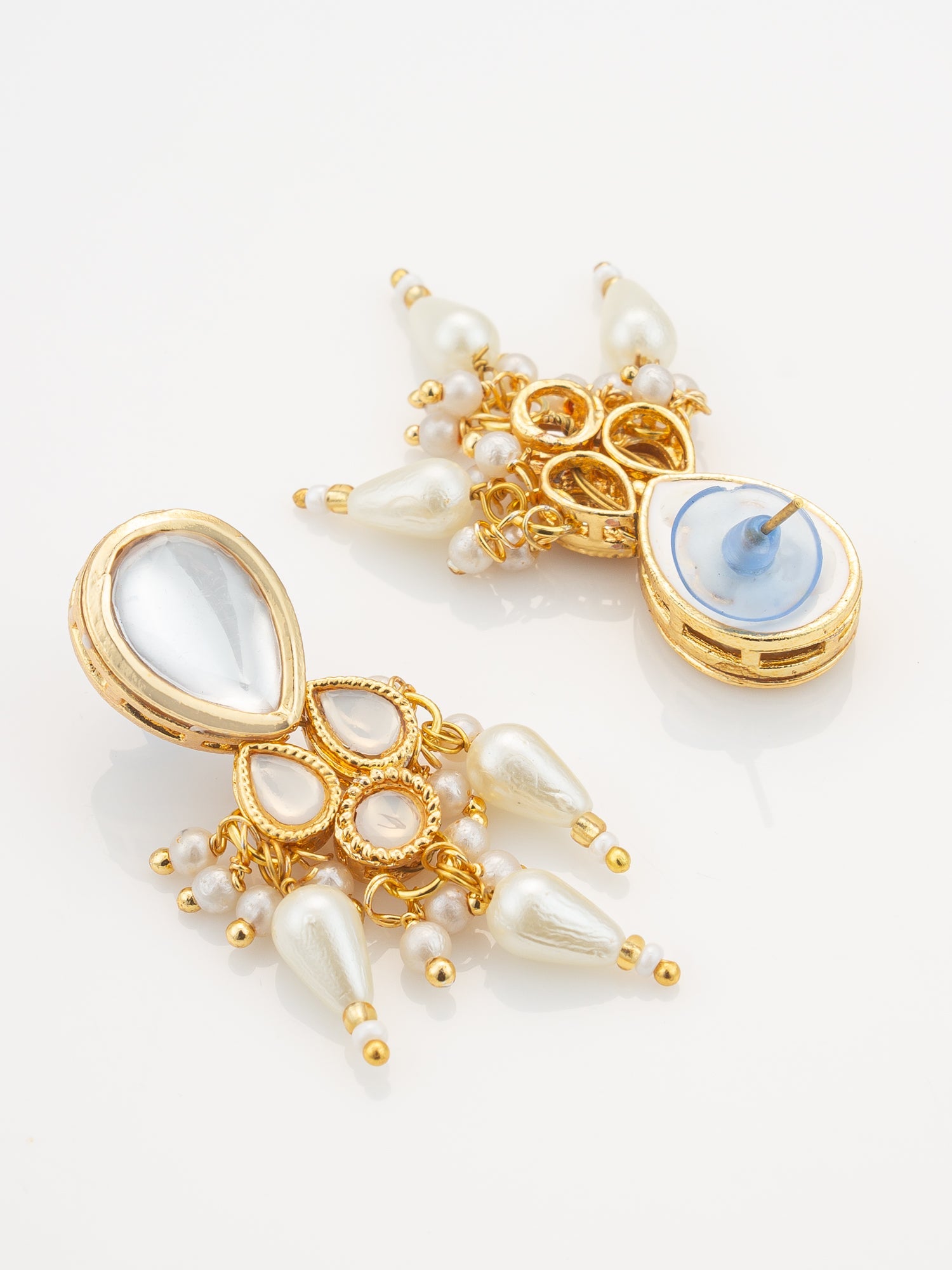 Aadita White Beaded Traditional Kundan Necklace Set WNK4748