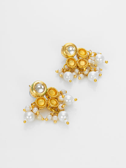 Aadita Gold-Silver Plated Pearl Beaded Designer Necklace Set