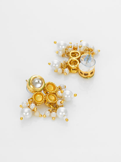 Aadita Gold-Silver Plated Pearl Beaded Designer Necklace Set