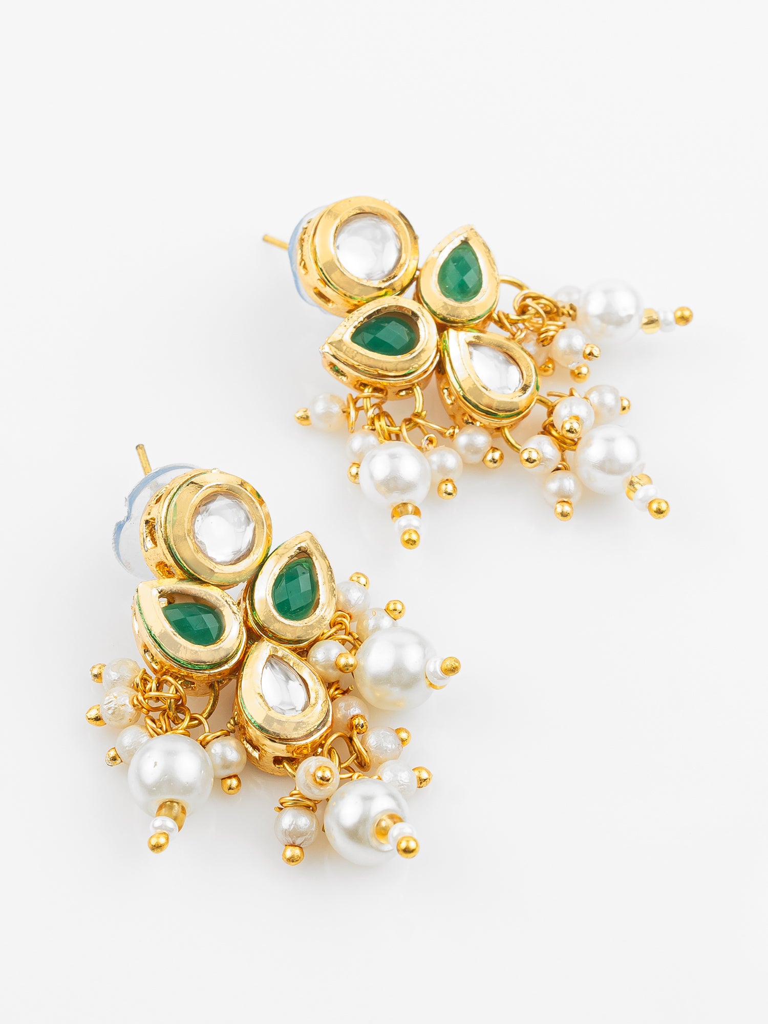 Aadita Gold Plated Multicolor Kundan & Pearl Beaded Traditional Necklace Set